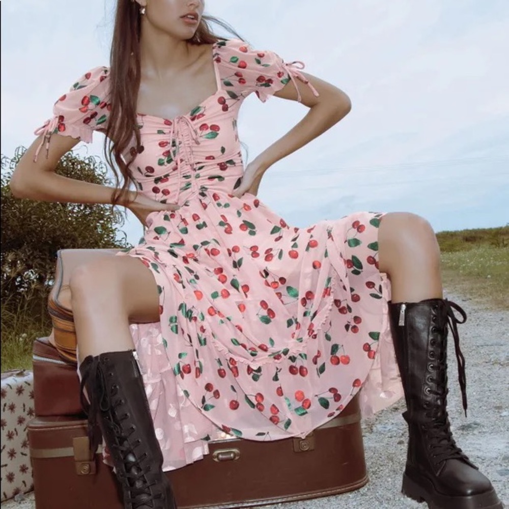 Blackmilk Cherries Tea Party Dress XL NWT